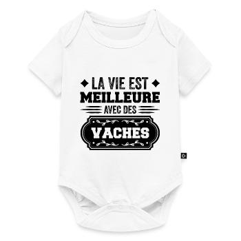 Life is better with cows - Baby Premium short-sleeve bodysuit - white - Front