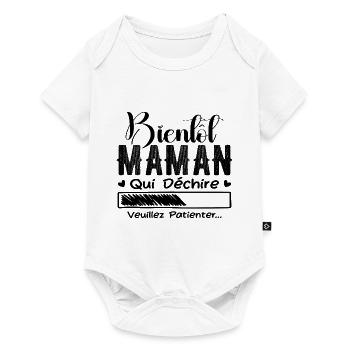 Soon mom who is tearing up, please wait mother - Baby Premium short-sleeve bodysuit - white - Front