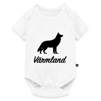 Värmland Wolf Suède Région Län Silhouette - Body à manches courtes Premium Bébé - blanc - Devant