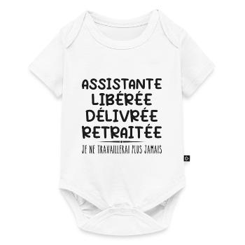 Assistentin feiert ihren Ruhestand mit humorvollem Geschenk - Baby Premium Kurzarmbody - Weiß - Vorne