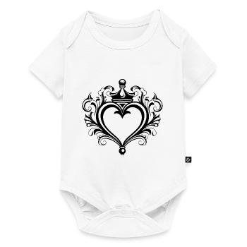 Cœur Couronne d’Amour - Body à manches courtes Premium Bébé - blanc - Devant