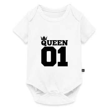 01 QUEEN, QUEEN, KRÓLOWA in black with crown - Baby Premium short-sleeve bodysuit - white - Front