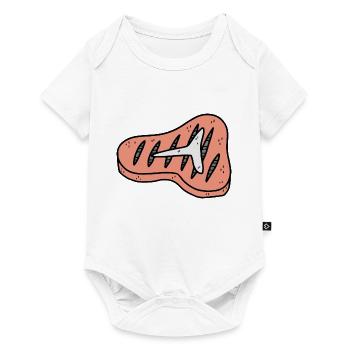 T-Bone Steak - Baby Premium Kurzarmbody - Weiß - Vorne