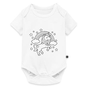 Unicorn Coloring Creative Design Kids DIY - Baby Premium short-sleeve bodysuit - white - Front