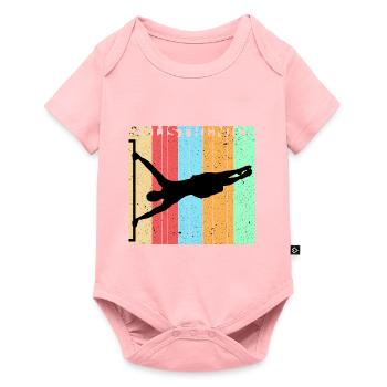 calisthenics body weight dips chin-up bars calist - Baby Premium short-sleeve bodysuit - rose - Front