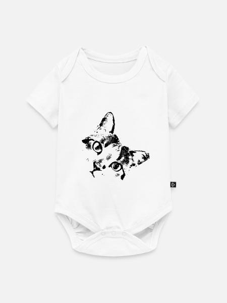 Katzengesicht - Baby Premium Kurzarmbody - Weiß