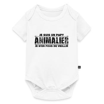 je suis un papy animalier cadeau pour mon papy. - Body à manches courtes Premium Bébé - blanc - Devant