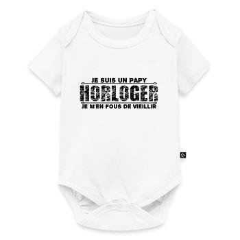 je suis un papy horloger cadeau de mon papy. - Body à manches courtes Premium Bébé - blanc - Devant