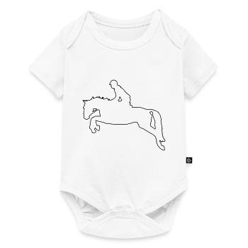 Cheval cabré dans un design à une ligne - Body à manches courtes Premium Bébé - blanc - Devant