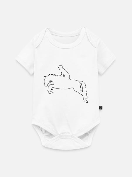 Springendes Pferd im Oneline Design - Baby Premium Kurzarmbody - Weiß