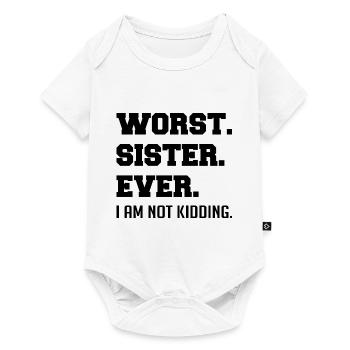 Die schlechteste Schwester aller Zeiten - Baby Premium Kurzarmbody - Weiß - Vorne