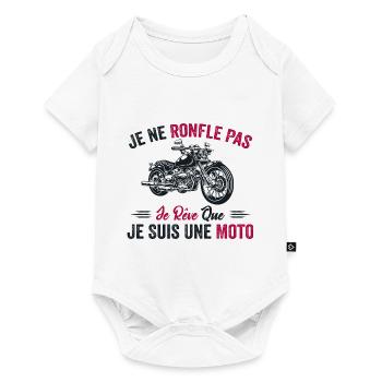 Je Ne Ronfle Pas Je Rêve Que Je Suis Une Moto - Body à manches courtes Premium Bébé - blanc - Devant