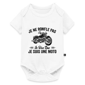 Je Ne Ronfle Pas Je Rêve Que Je Suis Une Moto - Body à manches courtes Premium Bébé - blanc - Devant