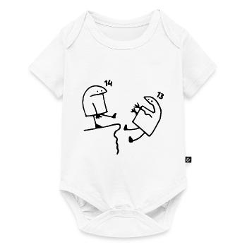 14 ans Idée Cadeau Humour Anniversaire 14 ans - Body à manches courtes Premium Bébé - blanc - Devant