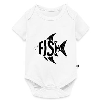 Fisch-Silhouette für Fisch Fans für Fischer - Baby Premium Kurzarmbody - Weiß - Vorne