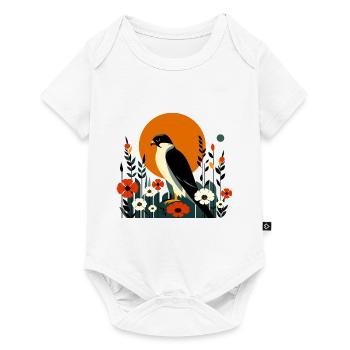 Peregrine falcon in flowers - Baby Premium short-sleeve bodysuit - white - Front