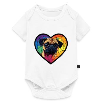 Carlin Chien Cœur Chien Amour - Body à manches courtes Premium Bébé - blanc - Devant