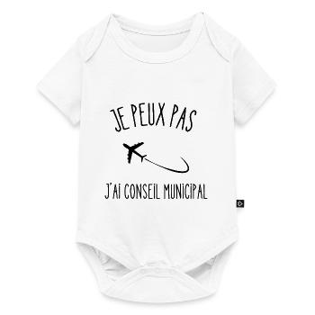 je peux pas j'ai conseil municipal - Body à manches courtes Premium Bébé - blanc - Devant