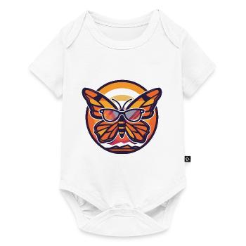 Papillon Bande dessinée cool - Body à manches courtes Premium Bébé - blanc - Devant