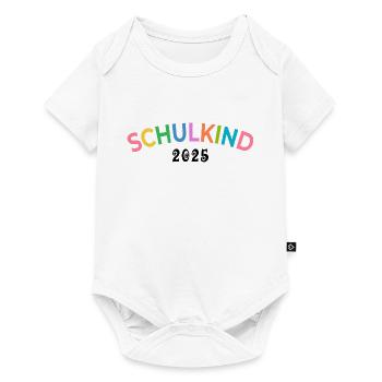 Erste Klasse - Schulkind 2025 - Name eintragen - Baby Premium Kurzarmbody - Weiß - Vorne