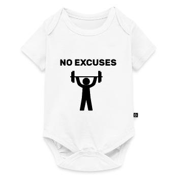 No Excuses Gym Shirt Fitness Sports - Baby Premium short-sleeve bodysuit - white - Front
