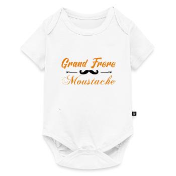 grand frère moustache, Idée cadeau d'élégance. - Body à manches courtes Premium Bébé - blanc - Devant