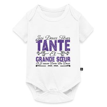 J'ai deux titres tante et Grande Sœur Cadeau . - Body à manches courtes Premium Bébé - blanc - Devant