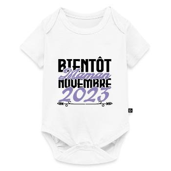 Annonce grossesse. bientôt Maman Novembre 2023.mam - Body à manches courtes Premium Bébé - blanc - Devant