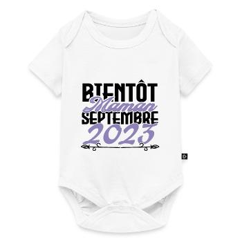 Annonce grossesse. bientôt Maman Septembre 2023. - Body à manches courtes Premium Bébé - blanc - Devant