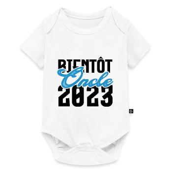 Cadeau Annonce grossesse bientôt Oncle 2023.Tonton - Body à manches courtes Premium Bébé - blanc - Devant