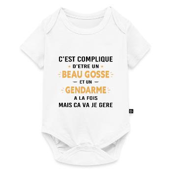 Beaugosse Gendarme Cadeau gendarme - Body à manches courtes Premium Bébé - blanc - Devant