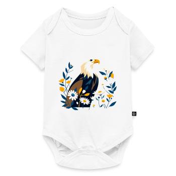 Eagle with flowers - Baby Premium short-sleeve bodysuit - white - Front