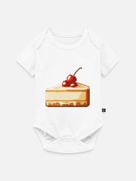 Käsekuchen Pixel - Baby Premium Kurzarmbody - Weiß