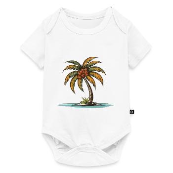Palm Tree Holiday Icon - Baby Premium short-sleeve bodysuit - white - Front