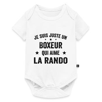 Fier d’être Boxeur et Passionné de Randonnée - Body à manches courtes Premium Bébé - blanc - Devant