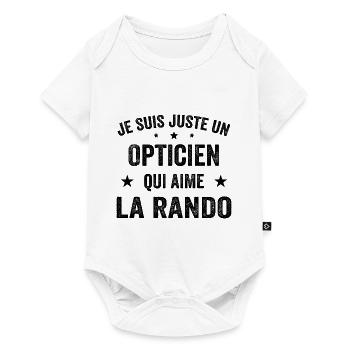 Fier d’être Opticien et Passionné de Randonnée - Body à manches courtes Premium Bébé - blanc - Devant
