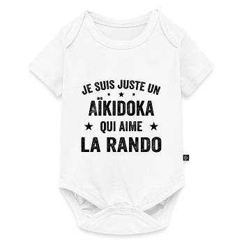 Fier d’être Aïkidoka et Passionné de Randonnée - Body à manches courtes Premium Bébé - blanc - Devant