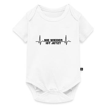 Nie wieder ist jetzt Gegen Rechts gegen Hetze EKG - Baby Premium Kurzarmbody - Weiß - Vorne