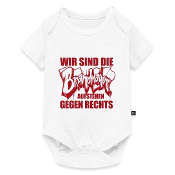 Wir sind die Brandmauer - Aufstehen gegen rechts - Baby Premium Kurzarmbody - Weiß - Vorne