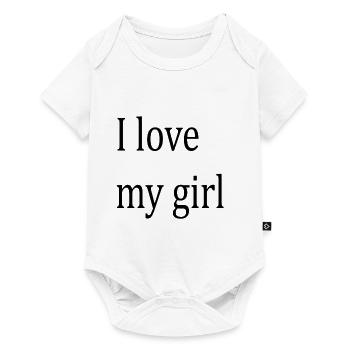 J'aime ma fille. idée cadeau - Body à manches courtes Premium Bébé - blanc - Devant