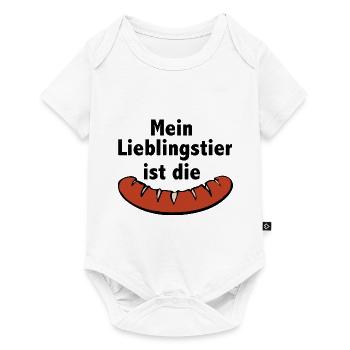 Mein Lieblingstier ist die Bratwurst - Baby Premium Kurzarmbody - Weiß - Vorne