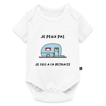 JE PEUX PAS. RETRAITE. BONNE RETRAITE - Body à manches courtes Premium Bébé - blanc - Devant
