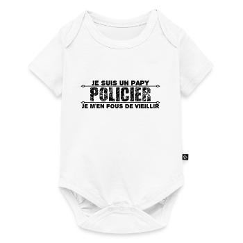je suis un papy policier cadeau pour mon papy. - Body à manches courtes Premium Bébé - blanc - Devant