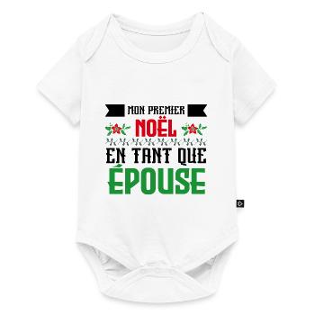 mon premier Noël en tant que Epouse - Body à manches courtes Premium Bébé - blanc - Devant