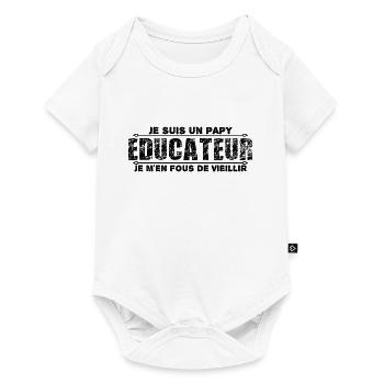 je suis un papy éducateur cadeau de papy - Body à manches courtes Premium Bébé - blanc - Devant
