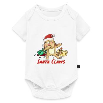 Noël drôle chat arbre de Noël chat moche - Body à manches courtes Premium Bébé - blanc - Devant