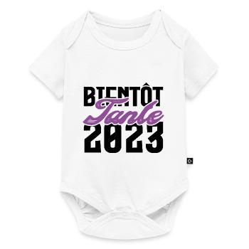 Cadeau Annonce grossesse bientôt Tante 2023. tata. - Body à manches courtes Premium Bébé - blanc - Devant