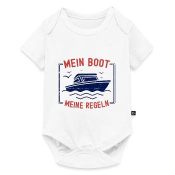 Bootsfahrer Bootfahren Boot Kapitän Kapitänsmütze - Baby Premium Kurzarmbody - Weiß - Vorne
