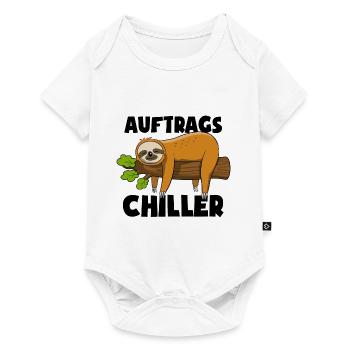 Faultier - Auftrags Chiller - Faulenzen Geschenk - Baby Premium Kurzarmbody - Weiß - Vorne