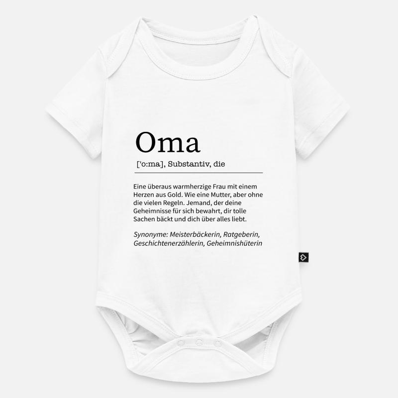 Oma Spruch Definition Großmutter Geschenkidee - Baby Premium Kurzarmbody - Weiß